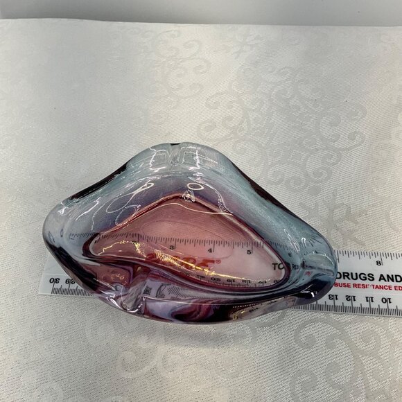 Murano Style Art Glass Freeform Ashtray - Picture 5 of 6